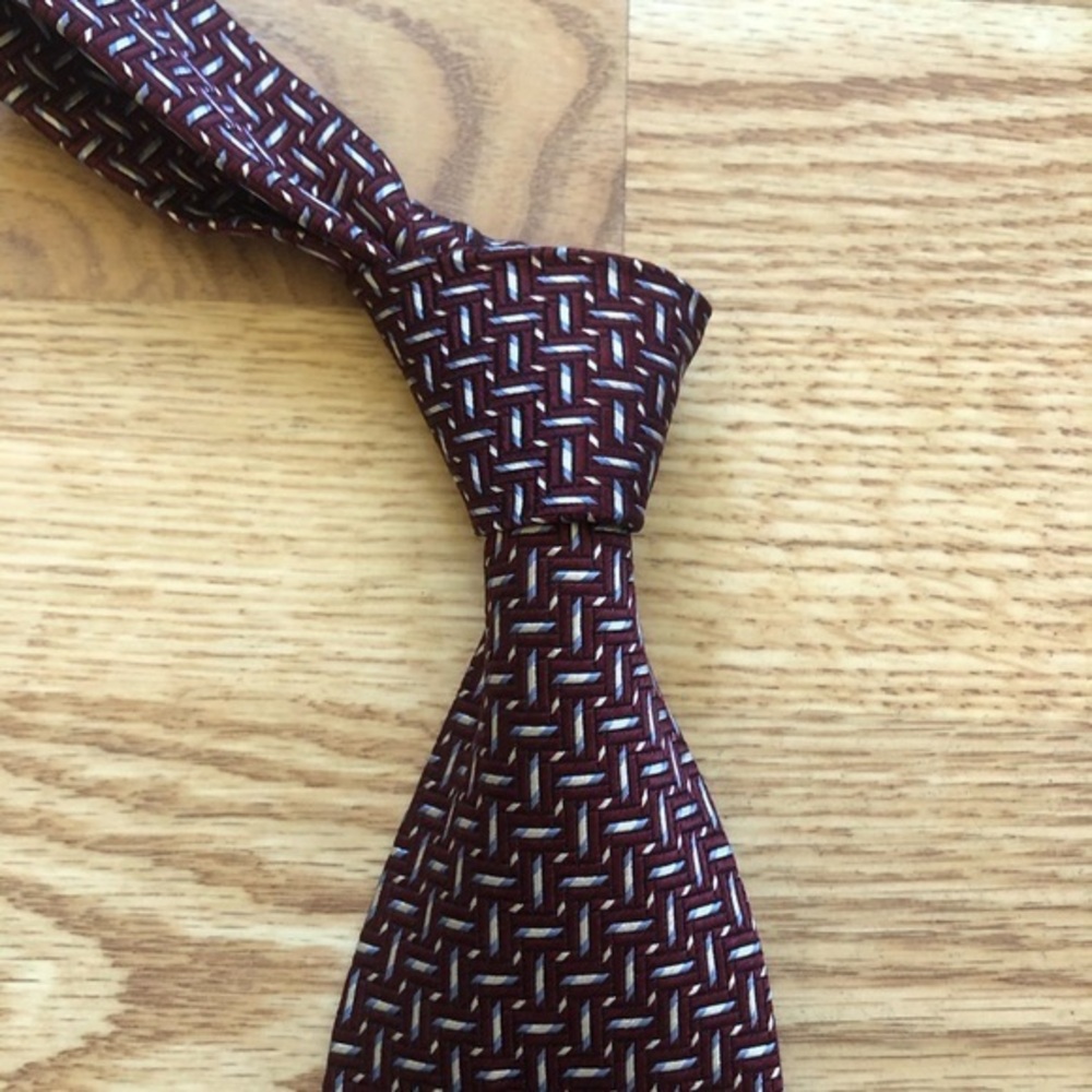 Canali Red Geometric Tie